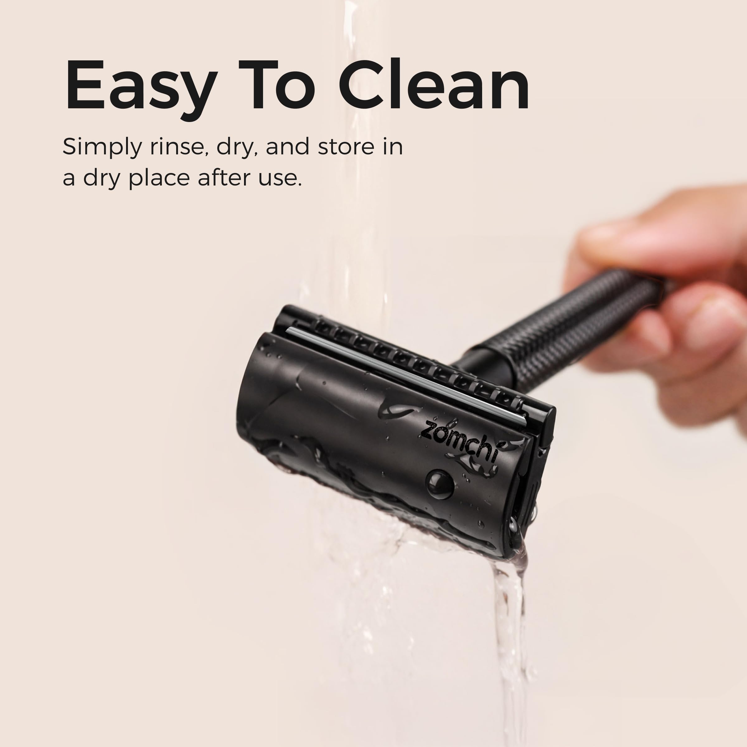 ZOMCHI Double Edge Safety Razor with 5 Safety Razor Blades, Women & Men’s Safety Shaving Razor, Reusable Razor, Plastic Free – Purple
