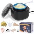 Nose Wax Kit Men, Nose and Ear Hair Waxing Kit with 100g Wax, 40 Applicators, Ear Hair Removal Kit, 20 Uses, USB Fast Heat, Smart Constant Temp, Upgraded Size, Multi-Accessories, Blue