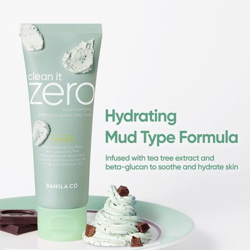 BANILA CO Clean It Zero Charcoal Capsule Pore Polish Mask | Gentle Exfoliating Facial Polish with Charcoal PHA Capsules & Green Clay | Korean Skincare for Oily & Sensitive Skin (100g / 3.53 oz)