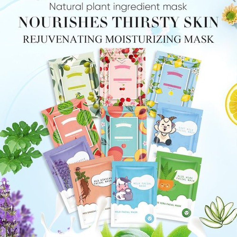 GUOYAOLIFU 10 Pack Sheet Face Masks Skincare, Hydrating Face Masks Suitable for Dry Skin, Facial Mask for Women Skin Care, Bulk Moisturizing Face Mask for Spa