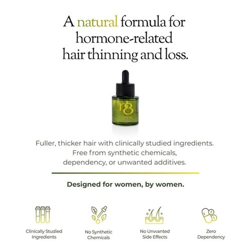 Regener8 Hair & Scalp Oil for Women - Natural Essential Oil Blend for Thinning Hair & Loss | Hormonal Support