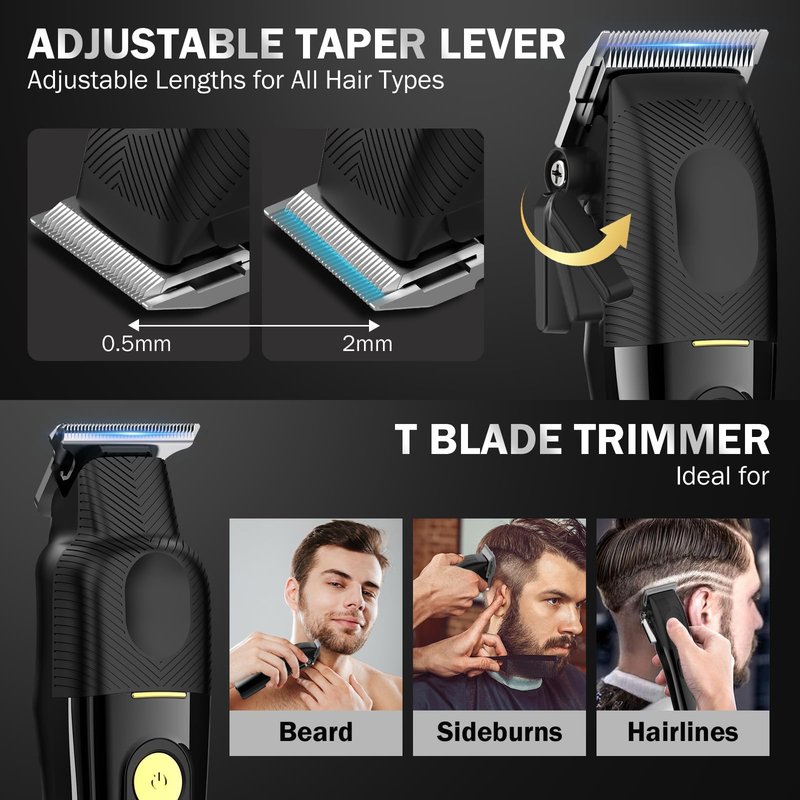 Ufree Professional Cordless Hair Clippers for Men, Barber Clippers & Trimmers Set with Storage Stand, Electric Shaver, Complete Hair Cutting Kit, Gifts for Men