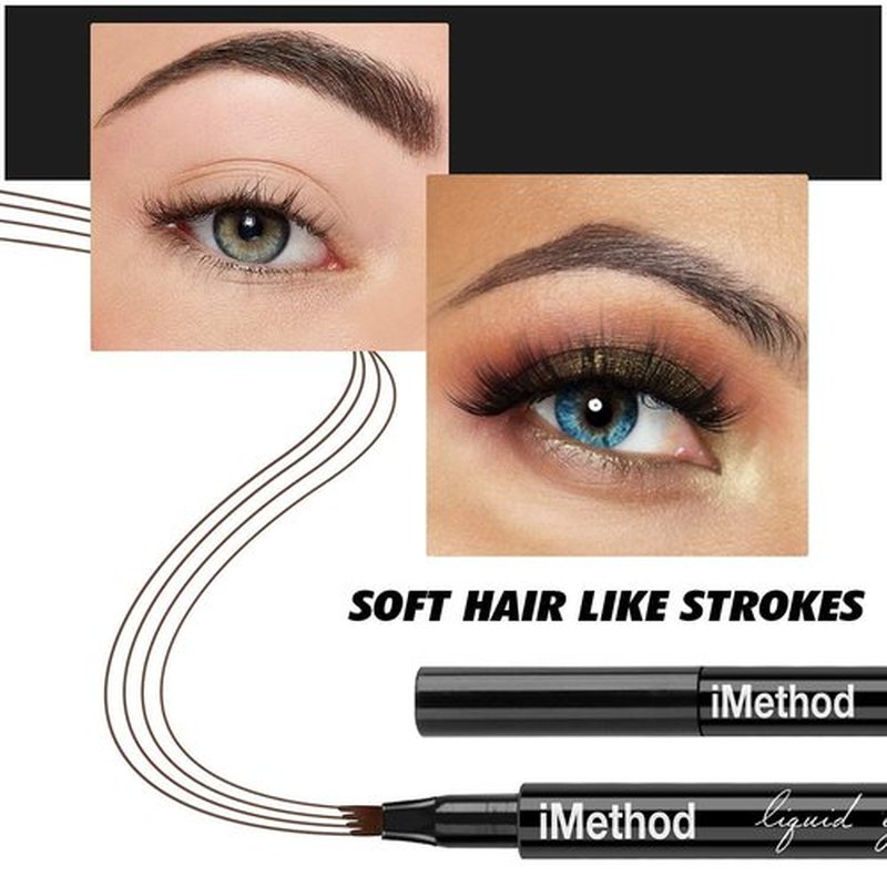 iMethod Eyebrow Pen - Natural-Looking Eyebrows with Micro-Fork Tip Applicator | Light Brown