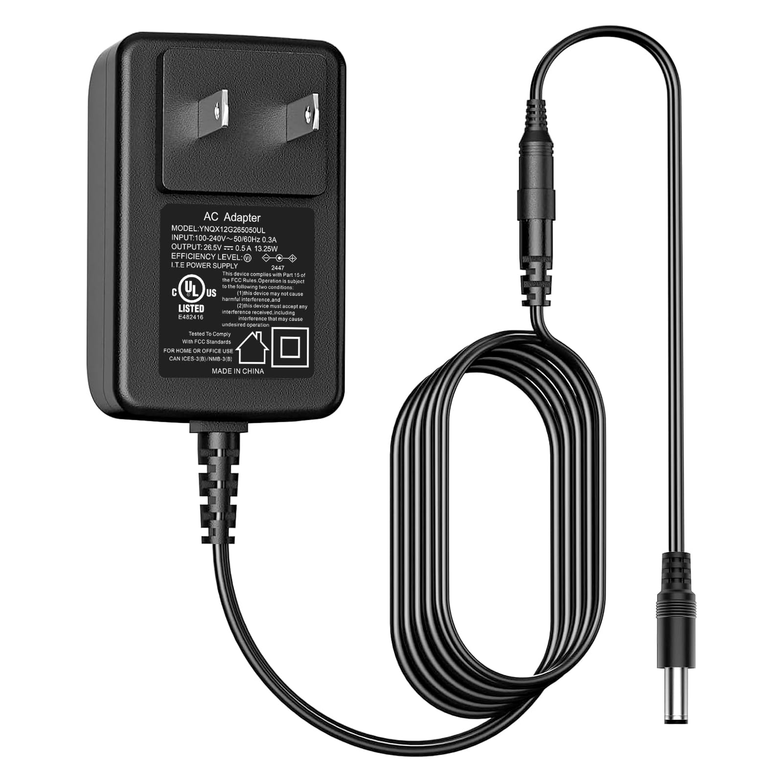 VIFOCUFY 26.5V AC/DC Adapter Charger Compatible with Wyze WCVV2CD Cordless Stick Vacuum 26.5VDC 0.5Ah Lithium Li-ion Battery 300W Lightweight Cordless Stick Vacuum Cleaner Charger Power Cord Supply