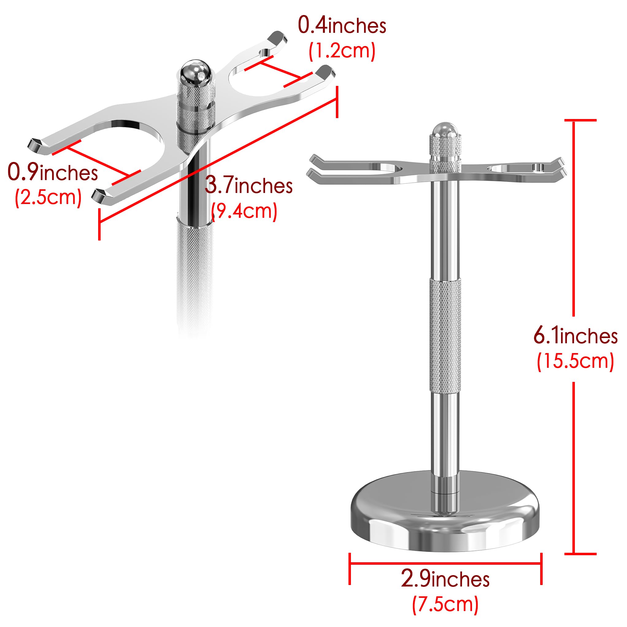 Linkidea Razor & Brush Holder, Deluxe Men's Stainless Steel Shaving Brush Hanger, Grooming Organizer for Bathroom, Shaver Stand Compatible with Merkur 23C (Silver)