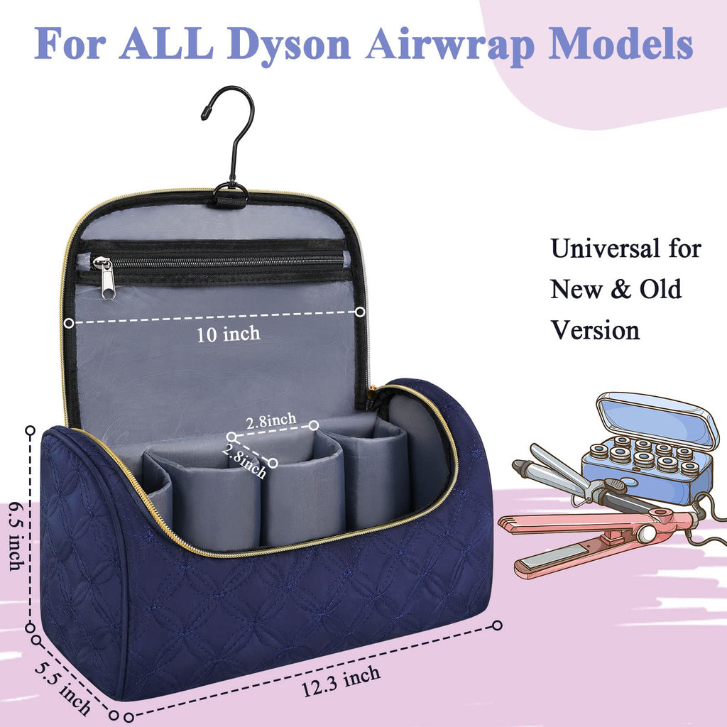 Mancro Padded Travel Case Compatible with Dyson Airwrap, Blue