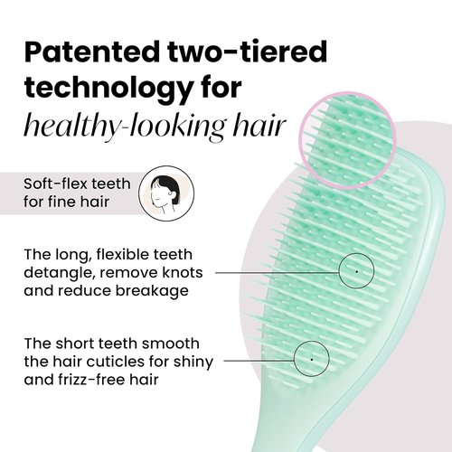 Tangle Teezer Detangler Hairbrush Duo - Reduces Breakage & Eliminates Knots | Large & Travel Size, Blue & Mint