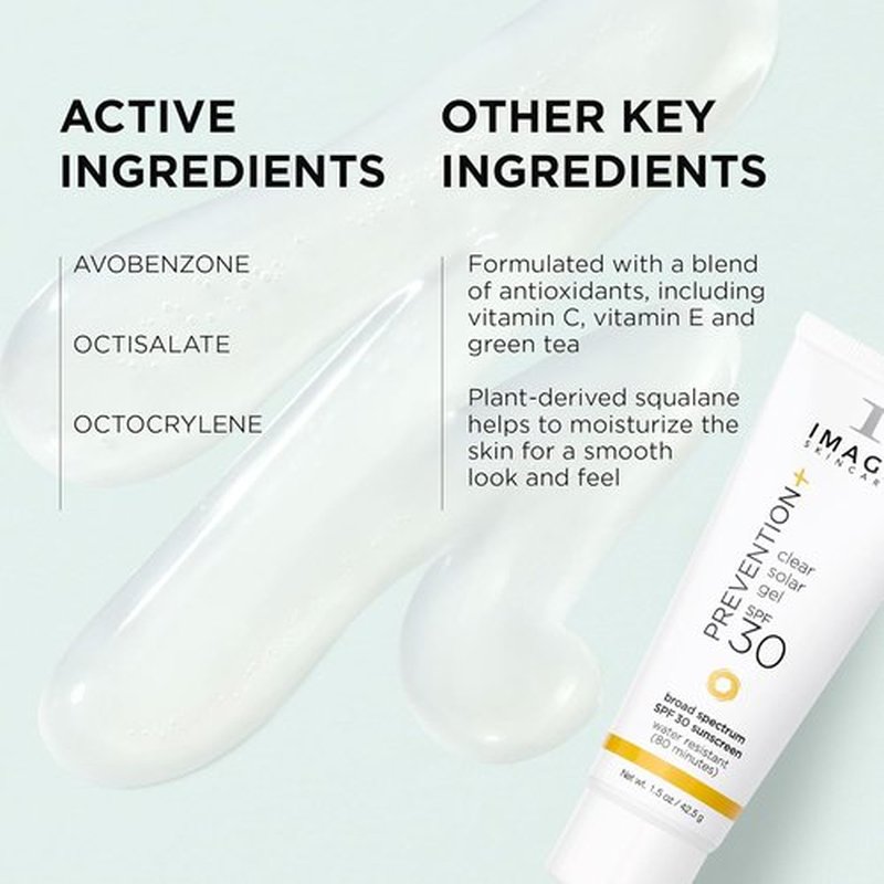IMAGE Skincare Clear Solar Gel SPF 30 Sunscreen - Broad Spectrum, Weightless Finish, Travel Size 1.5 oz