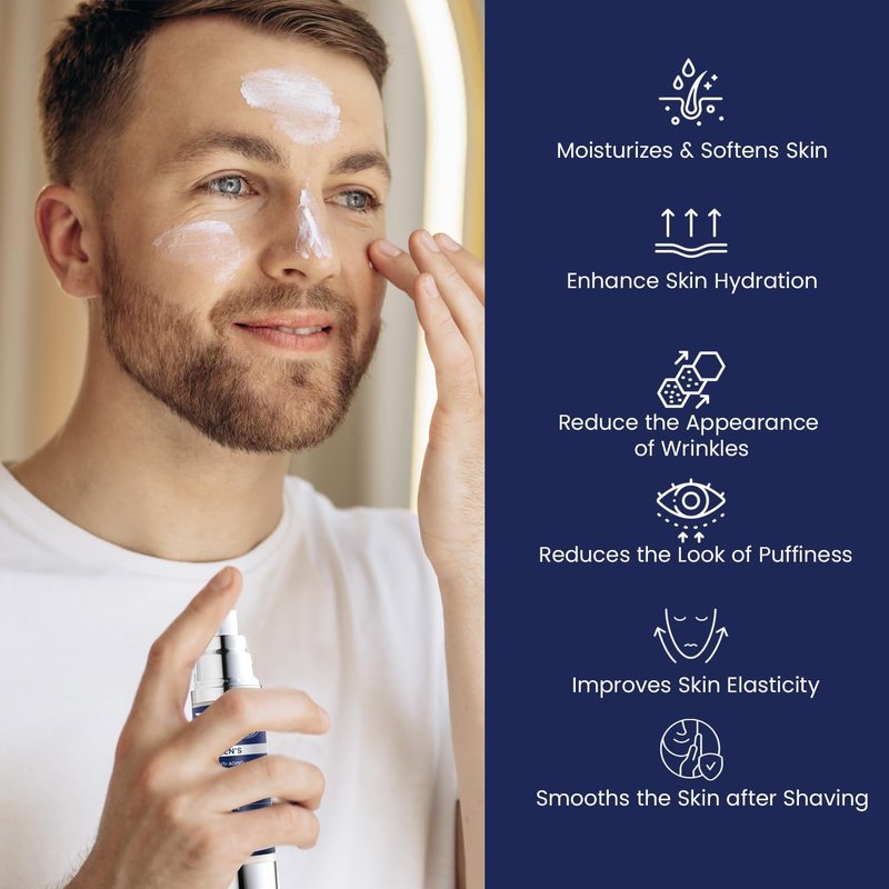 Uttse 6-in-1 Men's Face Moisturizer - Reduce Eye Bags, Dark Circles & Puffiness - 1.7 fl oz - Made in Korea