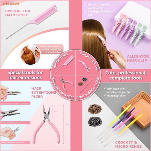 Hair Tinsel Kit with Tools and Instruction Easy to Use 12 Colors 2400 Strands 48 Inches Tinsel Hair Extensions for Women and Girls, Glitter Sparkling Shinny Fairy Hair Accessories for Party