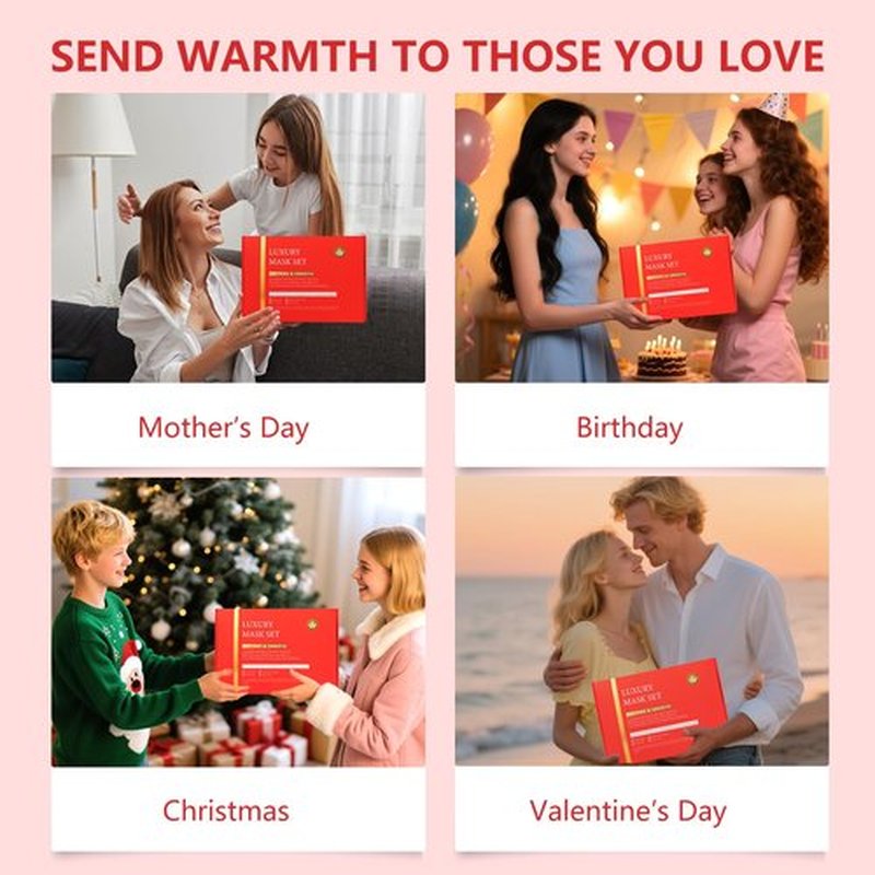 55 Pcs Valentines Day Gifts for Women, Rose Face Hydrogel Mask Skin Care Set, Bath & Body Spa Kit, Face Sheet Mask, Hyaluronic Acid Serum, Christmas, Birthday, Baby Shower, Mother Day