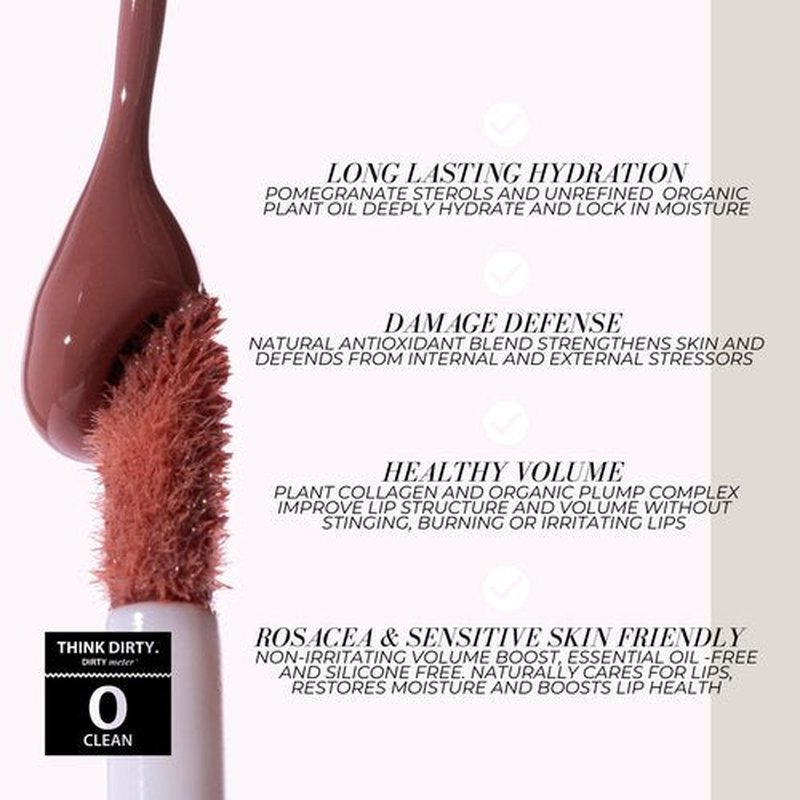 FITGLOW Beauty Lip Colour Serum | Hydrating Lip Gloss | Plumping Anti-Aging Lip Treatment | Natural Shine with Pomegranate Sterols & Collagen | Buildable Color for Dry Chapped Lips | Bloom - 10g