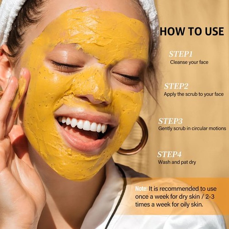 RIHAKO Easter Gifts for Women Turmeric Vitamin C Face Scrub-Turmeric Microdermabrasion Exfoliating Facial Scrub Vitamin C Face Exfoliator