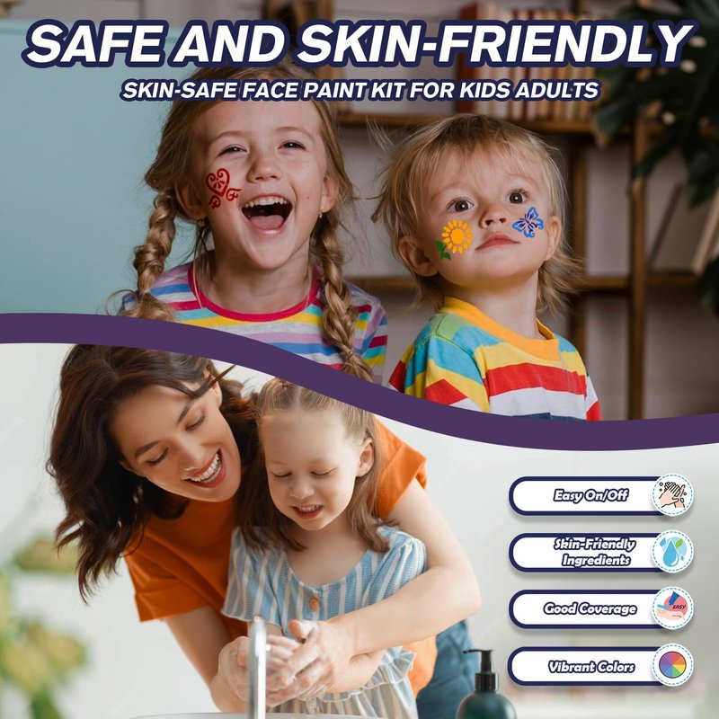Water Resistant Face Paint Tattoo Pen - 18Pcs Temporary Tattoo Markers for Skin Dual-End Visible Capacity Henna Body Tattoo Kit, Body Painting Kit, Teen Girl Gifts Trendy Stuff for Teenage Adults