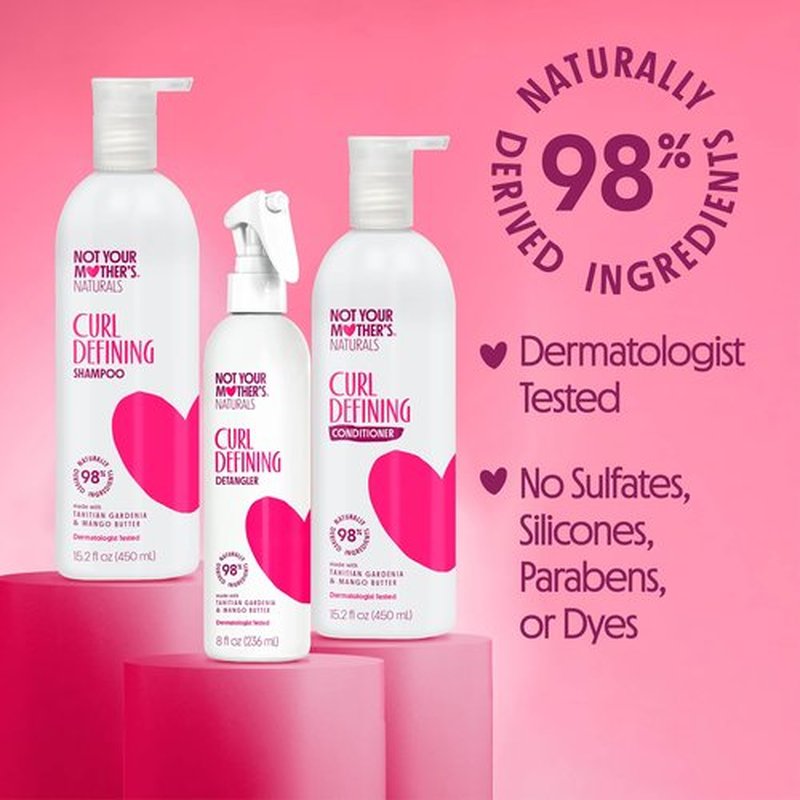 Not Your Mother's Naturals Moisturize & Enhance Curl Definition Shampoo, Conditioner, & Detangler (3-Pack) - Tahitian Gardenia Flower & Mango Butter