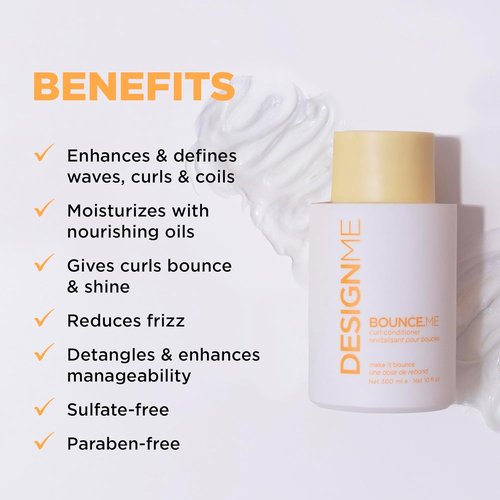 Design.Me BOUNCE.ME Curl Conditioner - Curl-Defining, Nourishing Anti-Frizz Formula for All Curly Hair Types