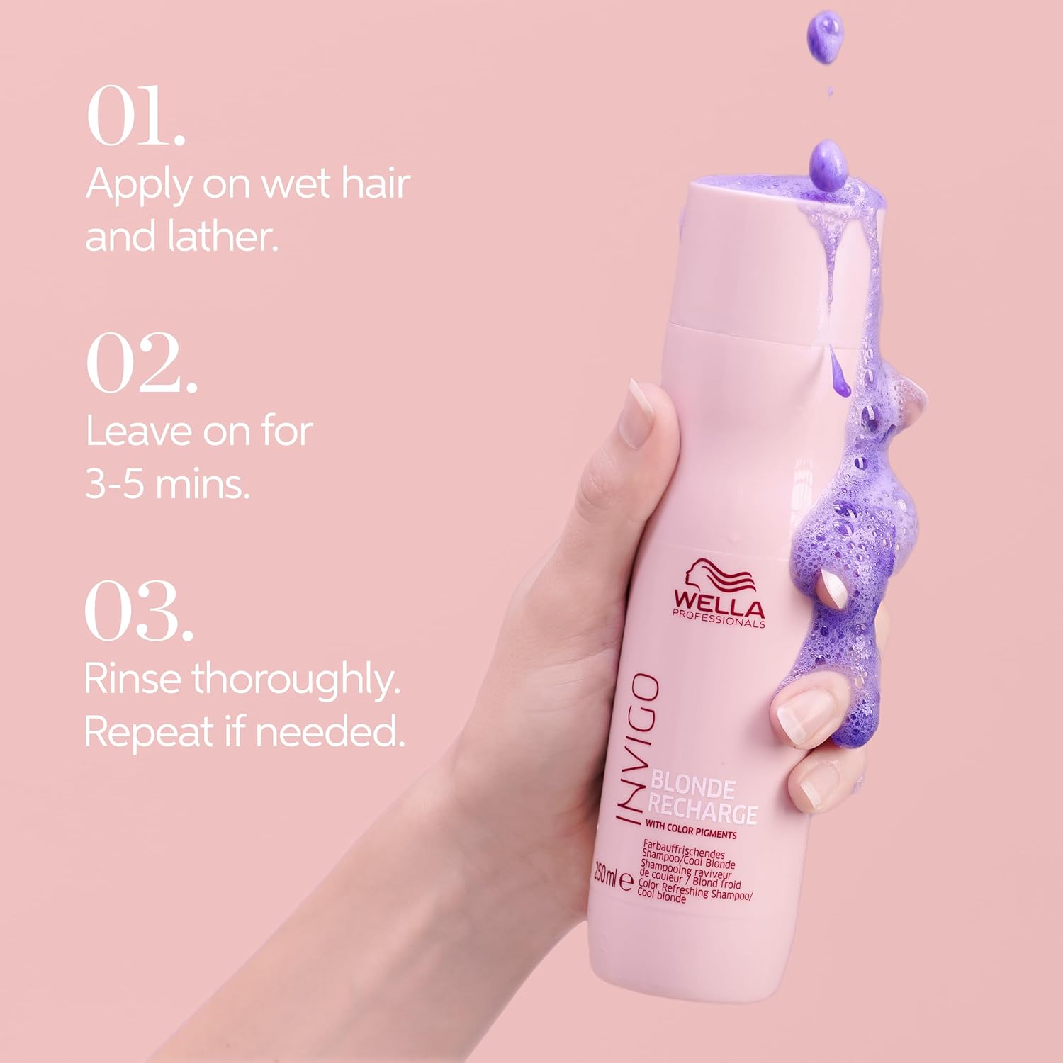 Wella Professionals INVIGO Blonde Recharge Shampoo - Cool Color Enhancer for Radiant Blondes