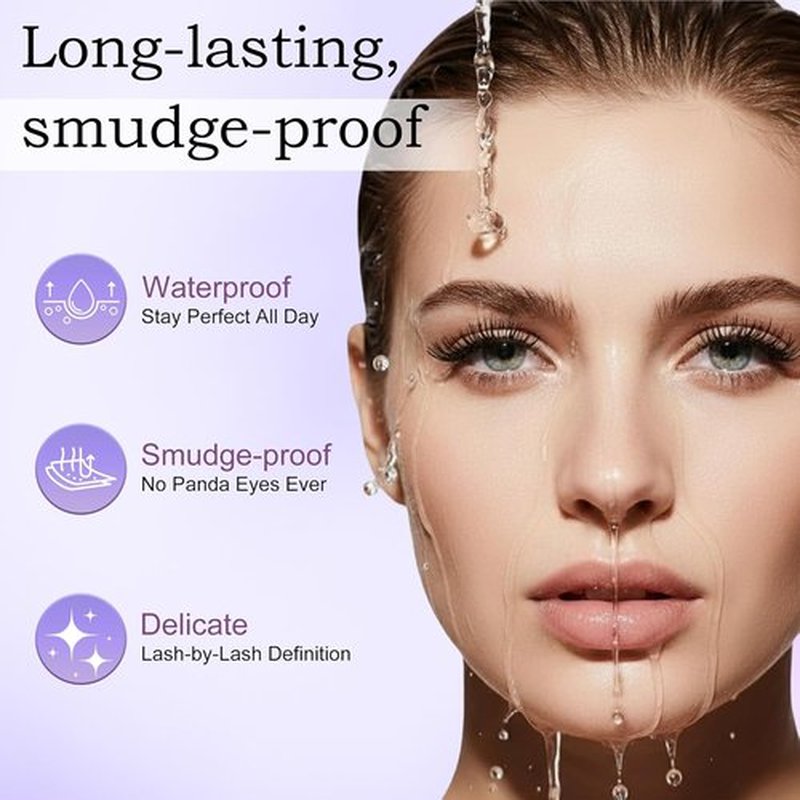 Iron Wand Mascara - 5D Curling Waterproof Mascara with Washable Metal Wand | Black, Long-Lasting Volume & Length