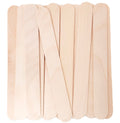 Makerstep 6 Inch Jumbo Wooden Multi-Purpose Wax Sticks 100 Pack. Large Popsicle Sticks, Applicator, Spatulas for Waxing, Ideal for Body, Hair Removal, Craft, Ice Cream Sticks