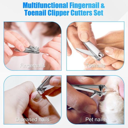 HOFASON 100 Pcs Nail Clippers Bulk for Men Women Adult, Professional Stainless Steel Fingernail & Toe Nail Clipper Cutter Set Travel Manicure Pedicure Trimmer Kit Gift for Homeless Supplies