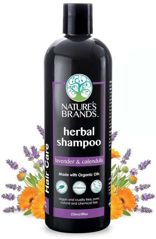 Nature's Brands - Herbal Choice Mari Natural Shampoo for Dry Hair - Moisturizing Organic Olive Oil & Rosemary Extract | 8 Fl Oz, Vegan & Cruelty-Free