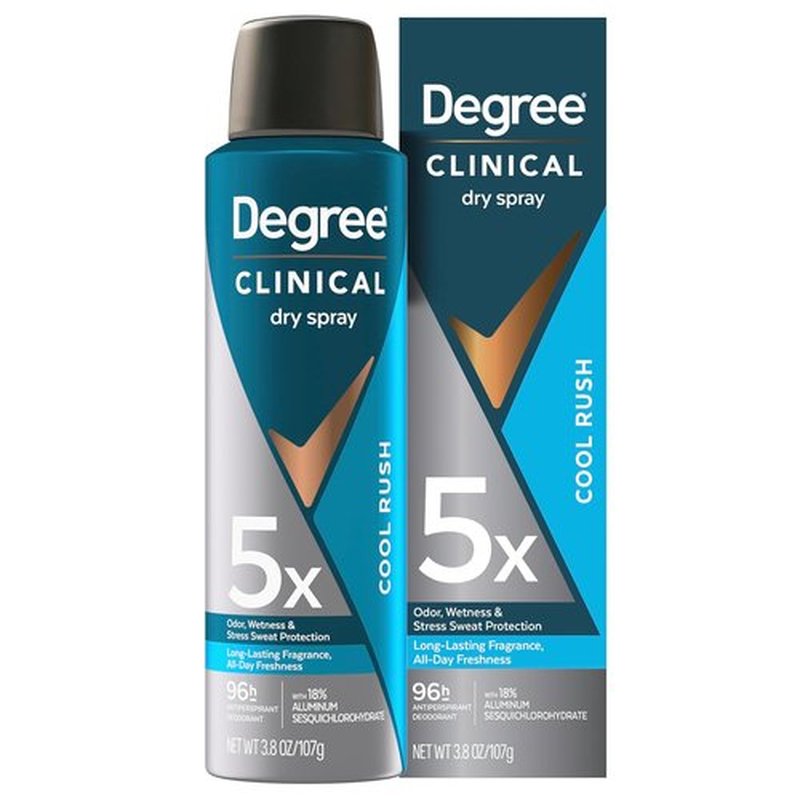 Degree Clinical Strength Antiperspirant Deodorant - Cool Rush Dry Spray | 96-Hour Sweat & Odor Protection, 3.8 OZ
