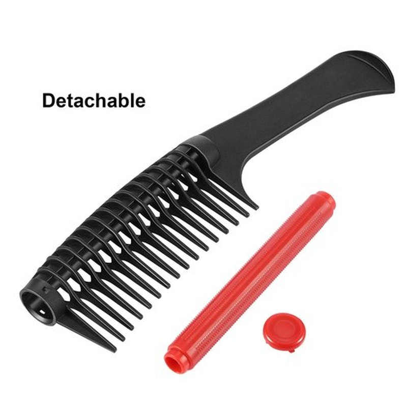 Leinuosen 3 Packs Hair Comb with Roller, Detangling Comb with Roller Integrated Anti Splicing for Salon Barber Hair Dye(Red)
