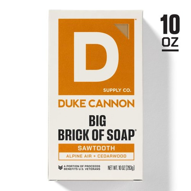 Duke Cannon Supply Co. Extra Large Bar Soap Bundle - Men's Natural Bar Soap with Masculine Scents - American-made soap - All Skin Types -Big Brick of Soap - 6 Pack - Sawtooth,10 oz (6 Pack)