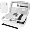 MeloSync Hard Travel Electronic Organizer Case for Power Bank Chargers Cables USB Flash Drive SD Card Electronics & Backpack Organizer Travel Case Small Portable Accessories Bag, white