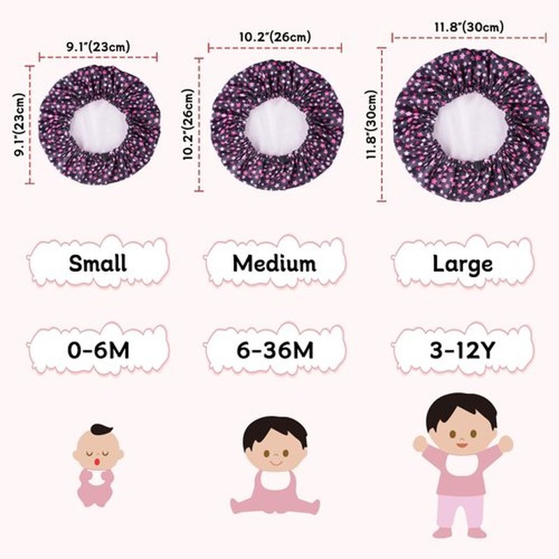 2PCS Baby Silk Satin Bonnet for Sleeping, Adjustable Infant Night Cap, Double Layer Toddler Bonnets for Infants (0-6 Months)