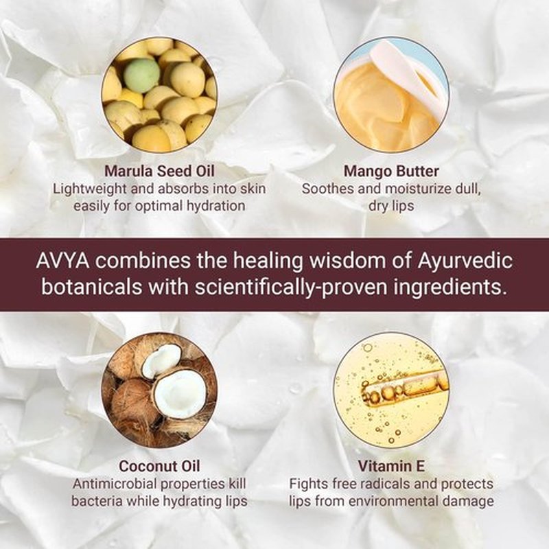 Avya Skincare Two-In-One Lip Treatment - Sugar Scrub Exfoliates & Softens Lips | .07oz Balm with Marula & Mango