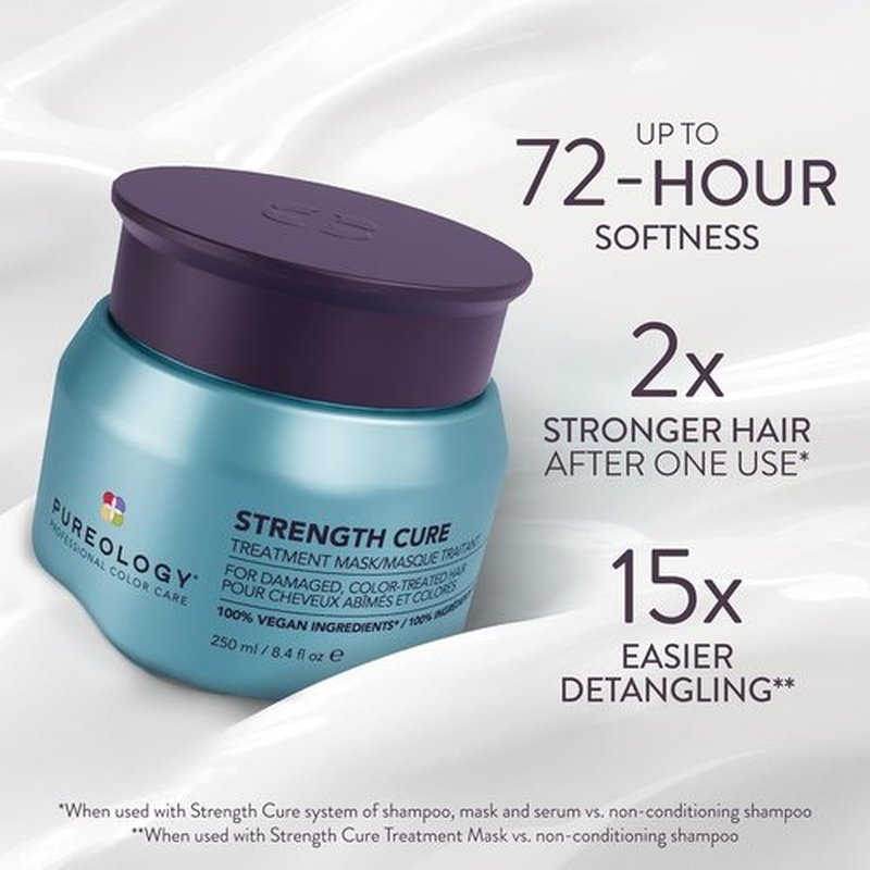 Pureology Strength Cure Hair Treatment Mask - Intense Repair for Damaged Color-Treated Hair | Vegan Formula
