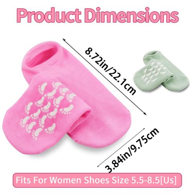 Giloner Foot Moisturizing Socks(Size 5.5-8.5) 2Pairs,Silicone Socks for Women,Gel Socks for Foot Care,Silicone Socks for Repairing and Softening Dry Cracked Feet Women-Self Care Gifts