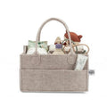 Parker Baby Diaper Caddy - Stylish Nursery Storage Bin & Car Organizer for Diapers - Oatmeal, Regular Size