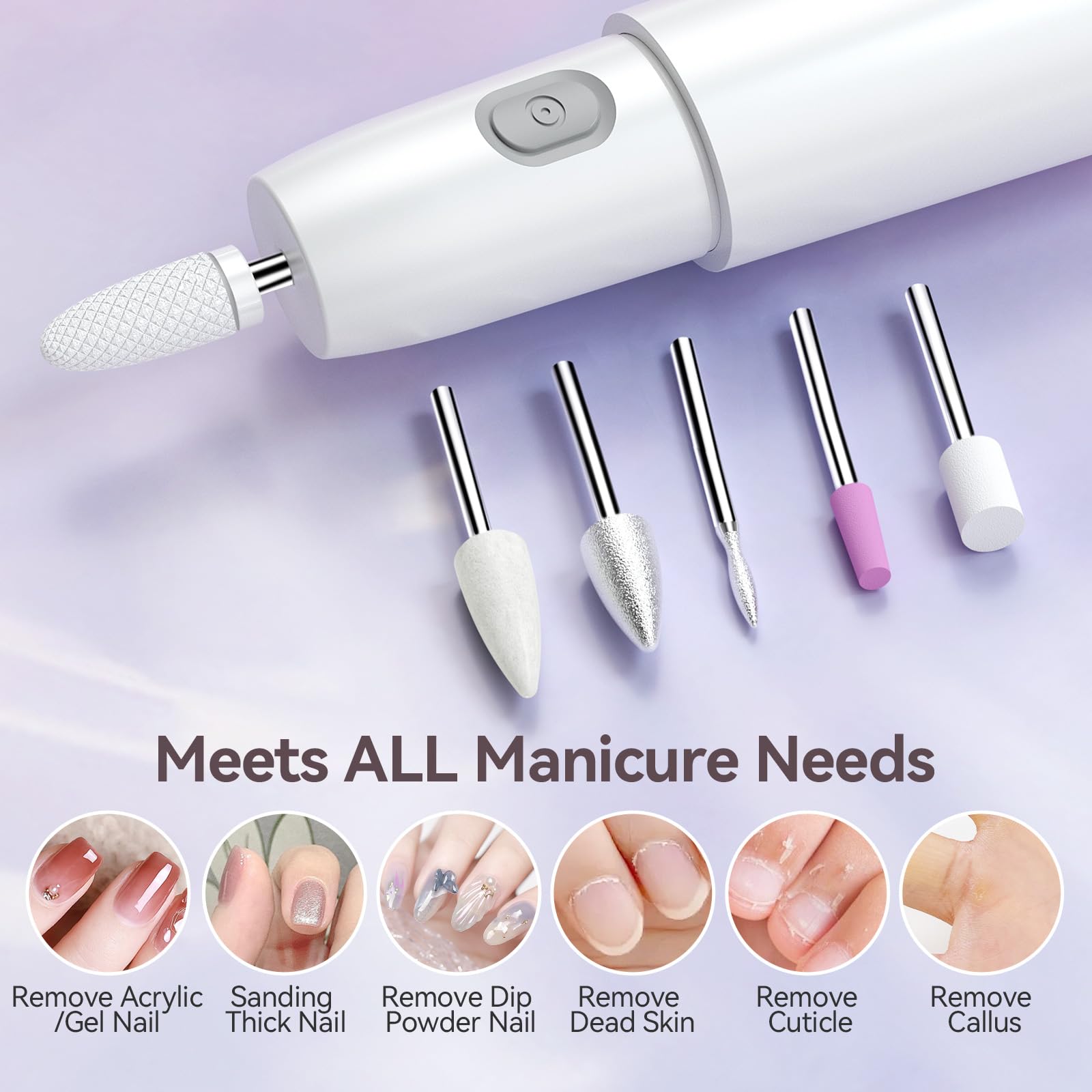 TOUCHBeauty Electric Nail Drill: Professional Files for Acrylic Gel Nails - Lightweight, Portable Manicure Pedicure Kit With Case - Perfect for Regular and Nail Art