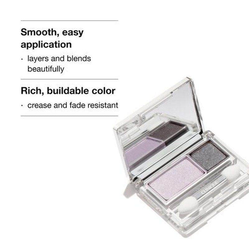 Clinique All About Shadow Duo Eye Shadow Makeup | Safe For Sensitive Eyes | Buildable + Long-Wearing Color | Smooth, Easy Application, Twilight Mauve/Brandied, 0.05 Ounce