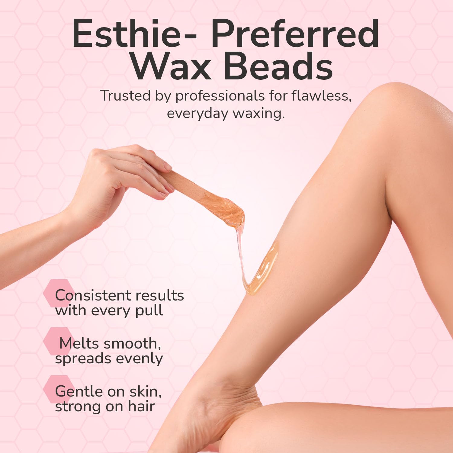 WAXXED Honeyed Hard Wax Beads 2.2 lb, Low-Temp Hair Removal Wax, Fast Melt
