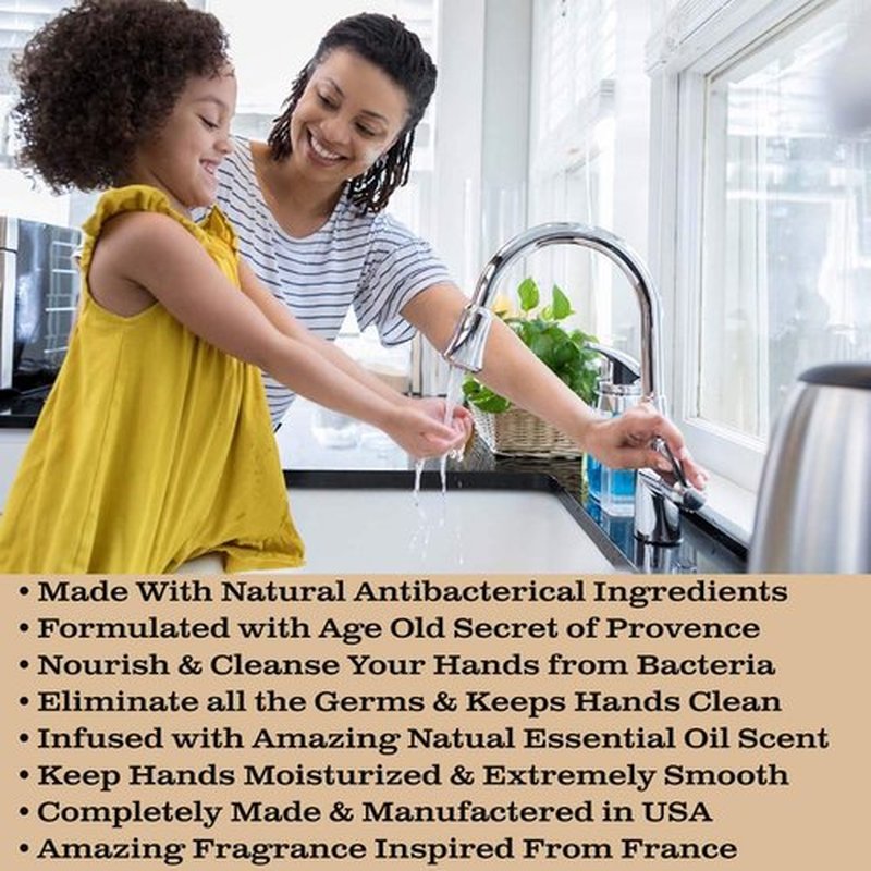 Olivia Care Antibacterial Hand Soap - Infused with Sage & Tea Tree Oil & Lavender Thyme Fragrance, Cleansing, Germ-Fighting, Moisturizing Hand Wash for Kitchen & Bathroom - 18.5 fl oz