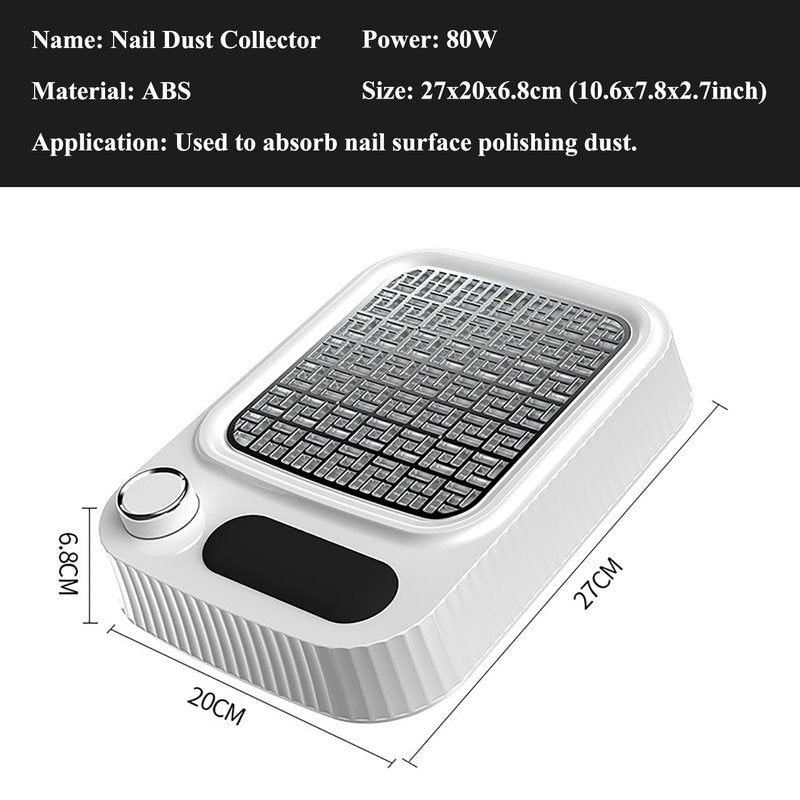 Winb Nail Dust Collector with Vacuum Fan - Professional Dust Extractor for Nail Tech, Powerful Suction & Ultra-Quiet | for Acrylic Nail Polishing