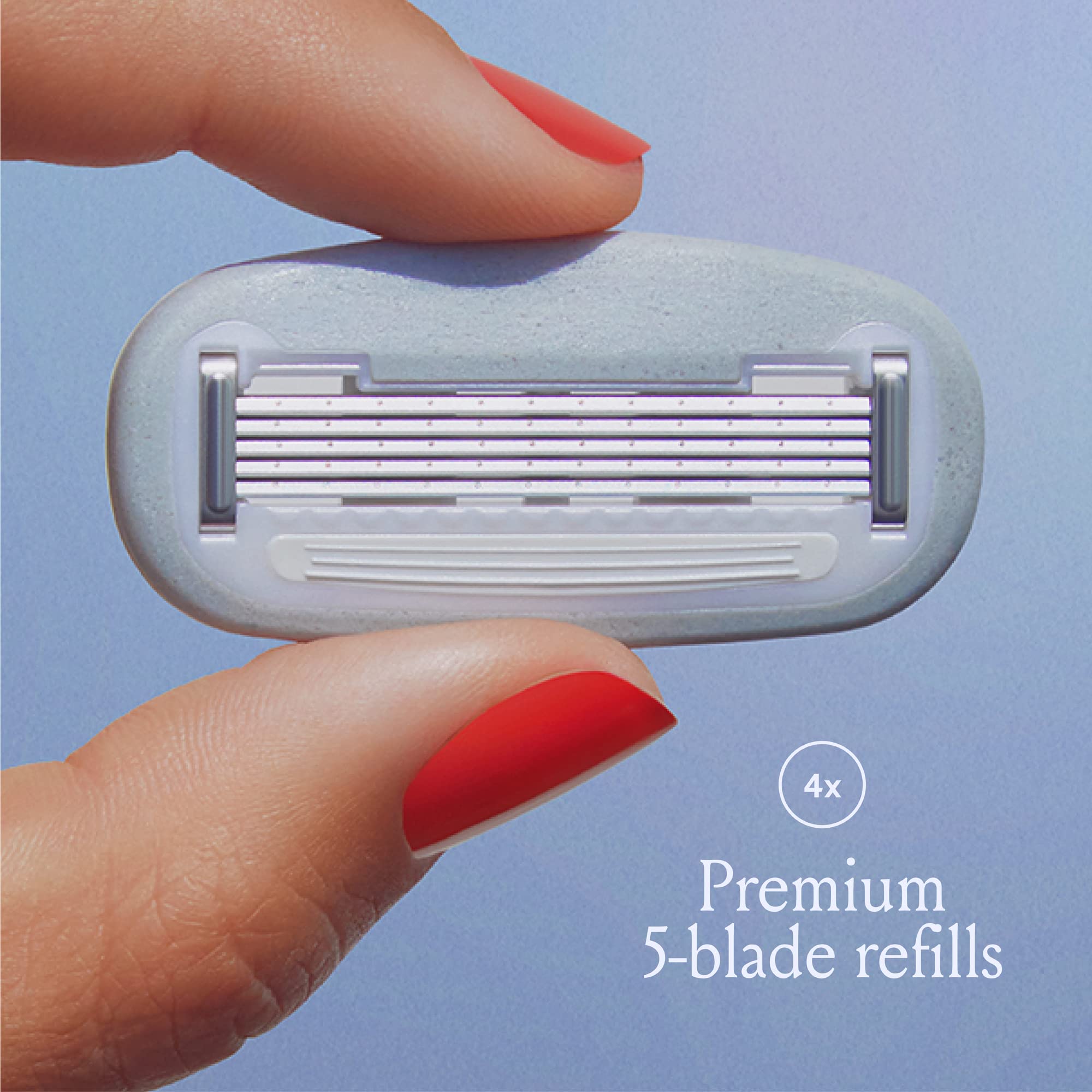 Billie Women’s Razor Refill Blades 5-Blade Cartridges - 4 count & 5-Blade Women’s Razor Travel Case - DreamPop
