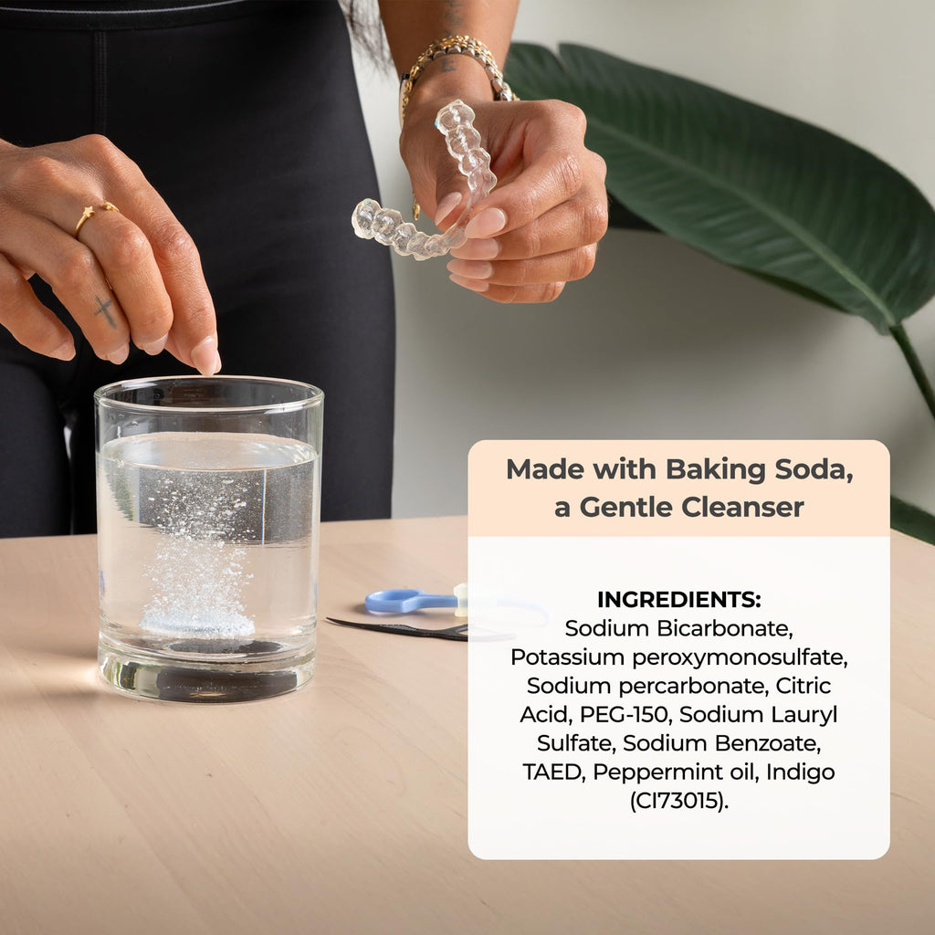 PUL Retainer Cleaner Tablets - Aligner Cleaner for Invisalign and Clear Aligners, Daily Retainer Cleaning Tablets and Denture Cleaner Tablets - Removes Odor, Stains and Plaque - 30 Day Supply
