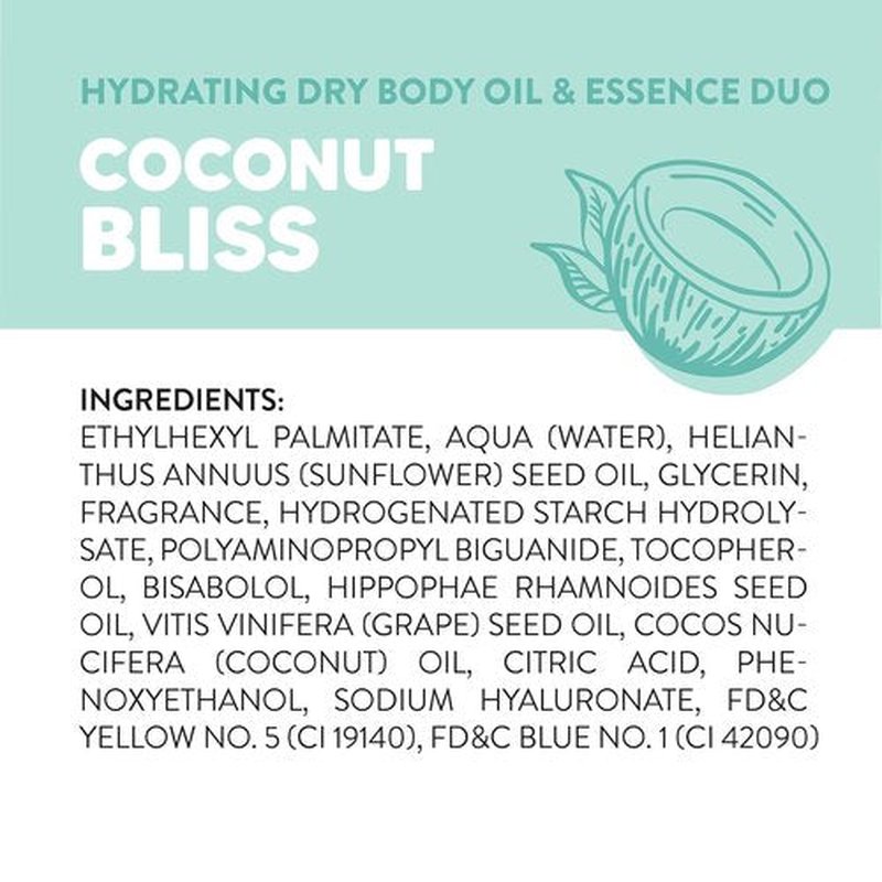 Onyx Professional Hydrating Dry Body Oil - Coconut Bliss, 3.7 Fl Oz | 2-Pack for Silky Smooth Skin