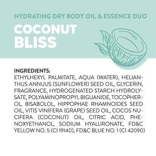Onyx Professional Hydrating Dry Body Oil, Coconut Bliss, 3.7 fl oz, 2pk