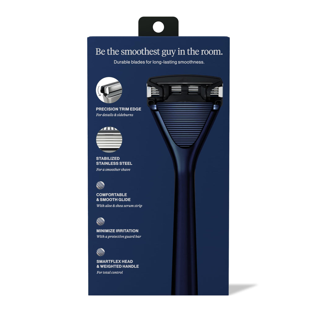 House of Atlas, Razors for Men - Mens Razors for Shaving with Handle & 2 Razor Blade Refills, 5-blade Precision Trim Edge, Smooth Close Shave, Reusable Razor for Men (Dusk)