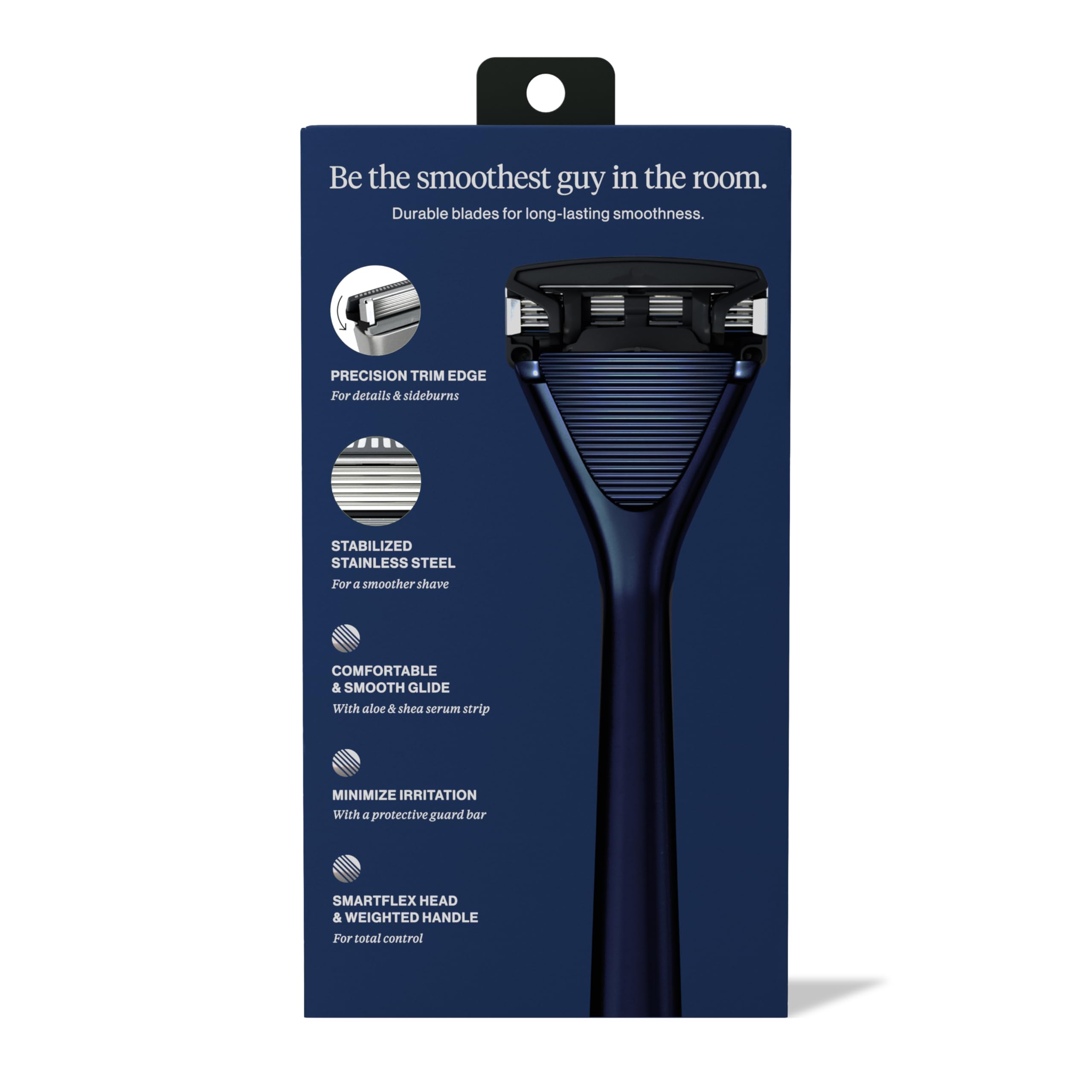 House of Atlas, Razors for Men - Mens Razors for Shaving with Handle & 2 Razor Blade Refills, 5-blade Precision Trim Edge, Smooth Close Shave, Reusable Razor for Men (Dusk)