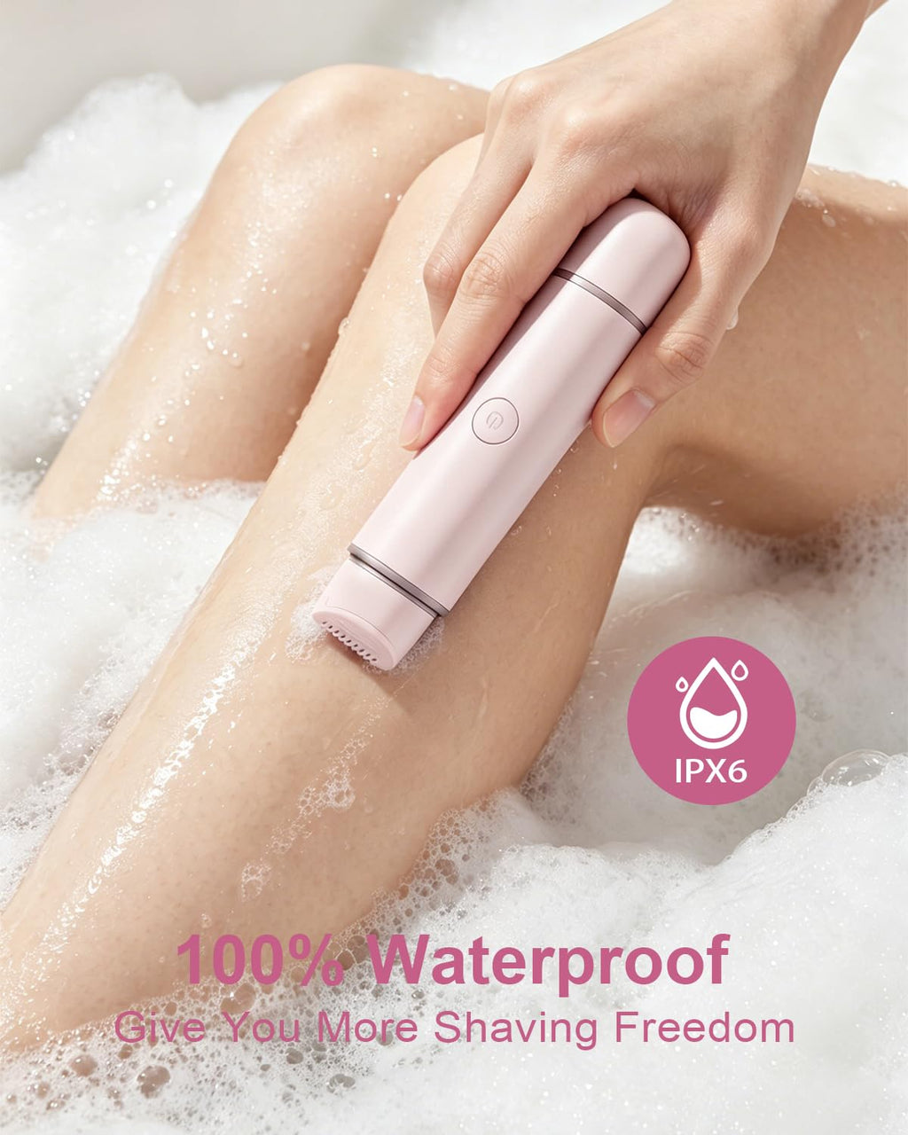 Unimiko 2-in-1 Bikini Trimmer for Women – Electric Shaver for Women, Womens Electric Razor & Trimmer for Sensitive Skin, Adjustable Comb, 100% Waterproof, Portable, USB Charge, Painless (Pink)