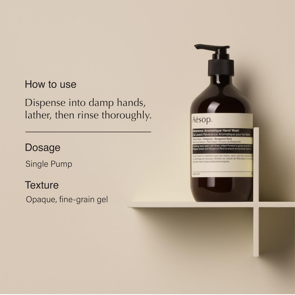 Aesop Reverence Aromatique Hand Wash & Hand Balm Set | Exfoliating Hand Wash and Skin Softening Hand Balm | 16.9oz & 2.4oz