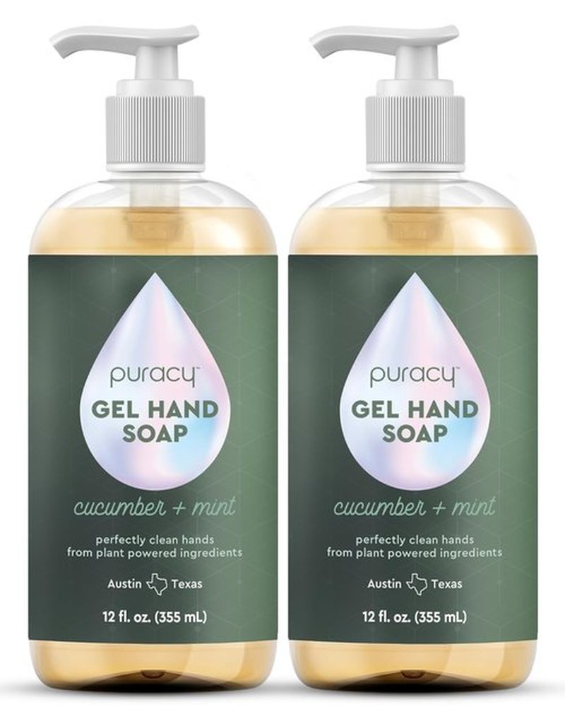 Puracy Organic Hand Soap - Moisturizing Natural Gel for Soft Skin | Cucumber & Mint, 12 fl. oz, 2-Pack