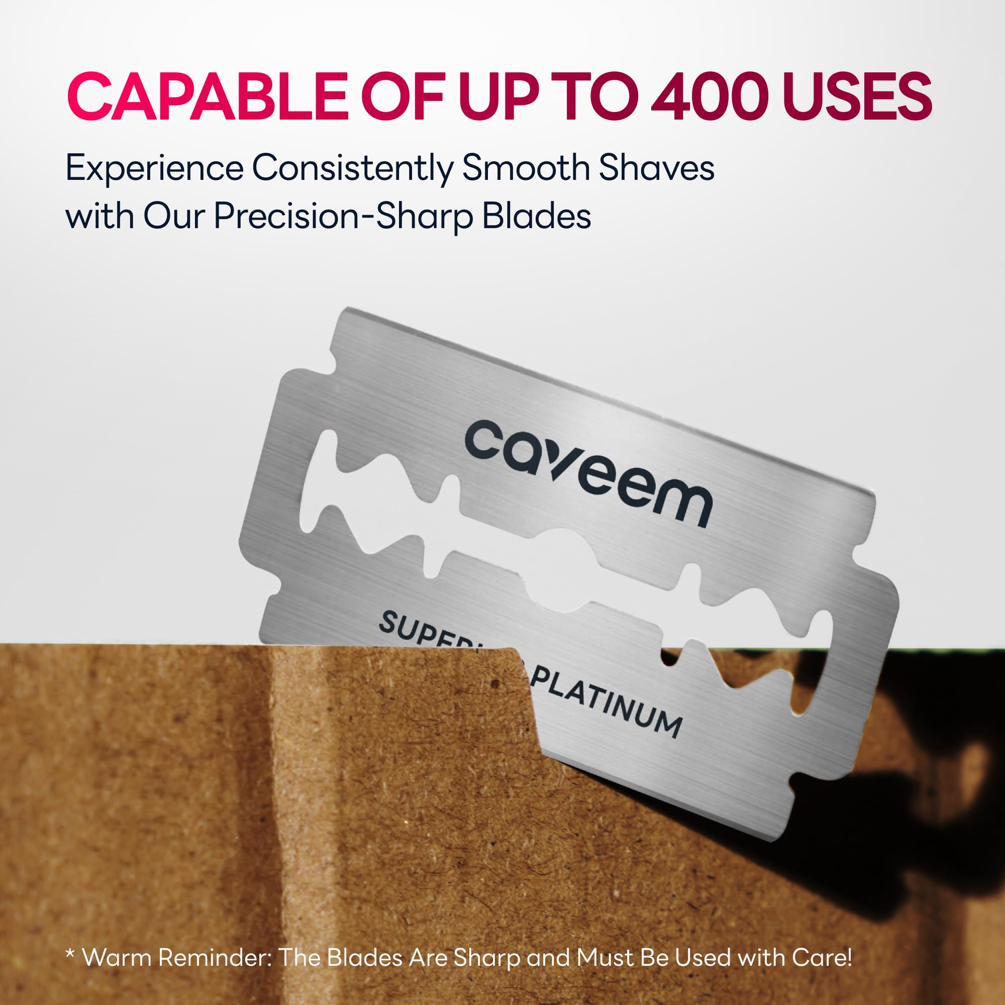 CAVEEM 60 Count Double Edge Razor Blades, Stainless Steel Refills
