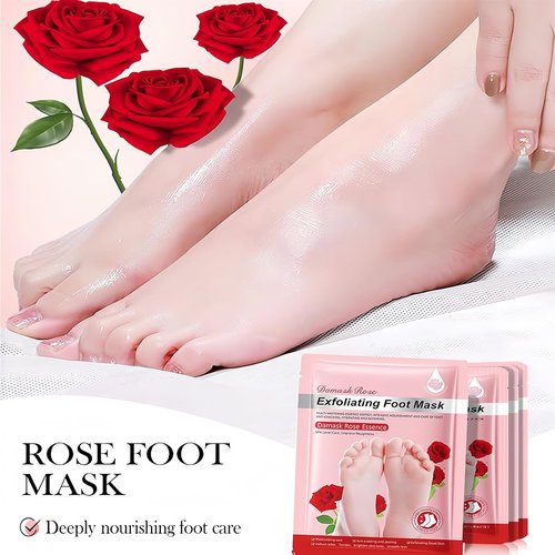 Foot Peel Mask 9 Pack, Exfoliating Foot Mask with Rose, Goat Milk & Lavender, Moisturizing Foot Exfoliator Peeling Masks for Dry Cracked Feet, Foot Masks to Remove Dead Skin for Men & Women
